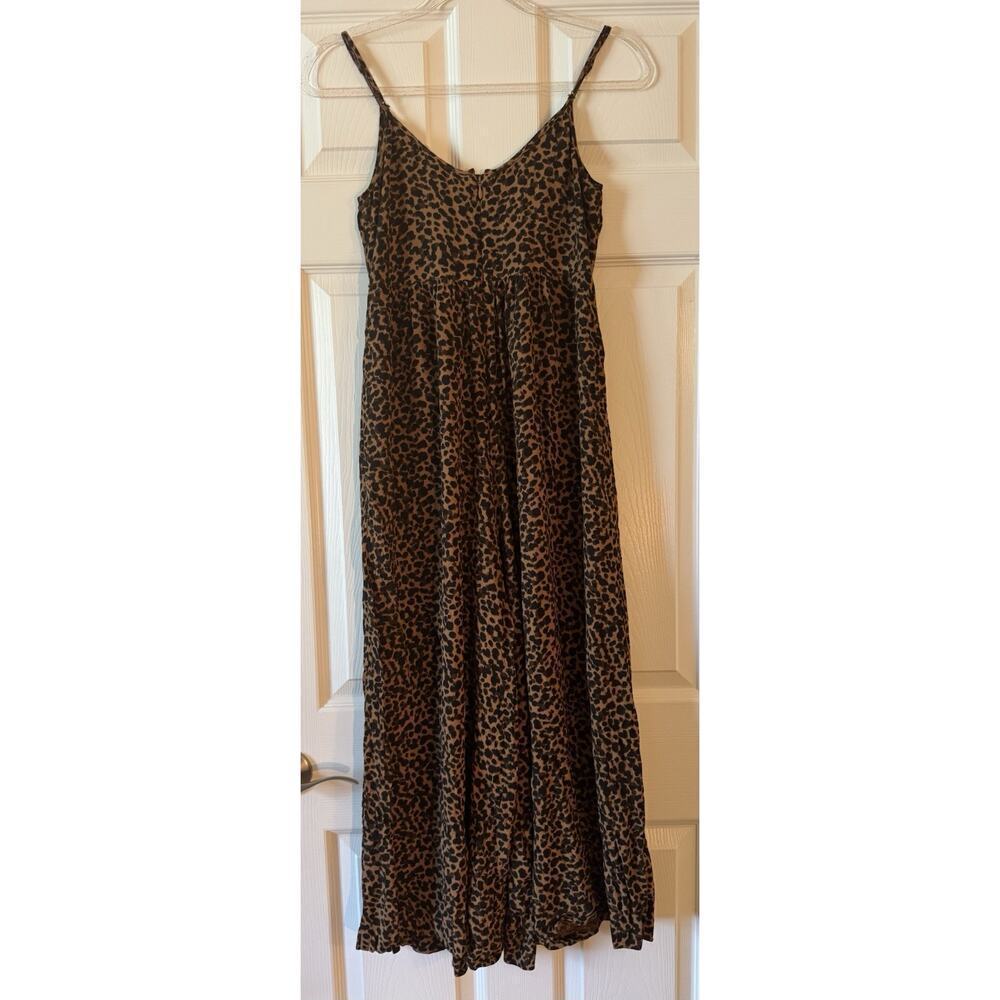 Madewell Wide Leg Jumpsuit "Lucie" Smocked Leopard Print Size 2 - Picture 4 of 10